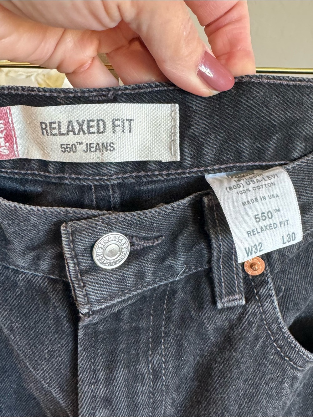 Levi’s 550 Relaxed Fit Black Jeans 32x30 USA - Picture 3 of 8